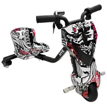 Triciclo Eletrico Hye TR01 / Bluetooth / Speaker / LED / 6.5" - White Black Comic