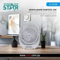 Winningstar Ventilador de Mesa ST-4100 7" 6W/Recar/DC 5V Blanco