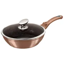 Wok Berlinger Haus Antiaderente com Tampa 24CM Ouro Rosa
