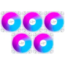Kit com 5 Cooler Fan de Gabinete Up Gamer Nevaska, Argb 5V, 120MM, C/Controle, White