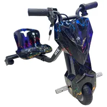 Triciclo Eletrico Hye TR01 / Bluetooth / Speaker / LED / 6.5" - Blue Red Lightning