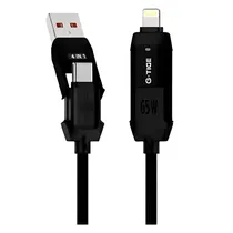 Cabo G-Tide Vida Colorida PC155-3 USB/USB-C/Lightning 1.5 Metros - Preto  Cabo G-Tide...