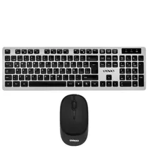 Teclado + Mouse Satellite AK-762G Wireless / Espanhol - Preto / Prata