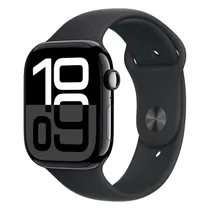 Apple Watch Series 10 MWWQ3LW/A Caixa Alumínio 46MM Preto Brilhante - Esportiva Preto M/L