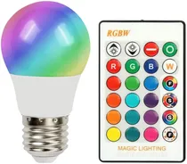 Lâmpada LED RGBW Multicor 3W Branco Bivolt (Caixa Feia)