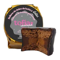Alfajor Tofia Artesanal Preto Recheio de Pasta Lotus e Doce de Leite