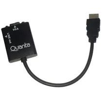 Adaptador HDMI A VGA Quanta QTHDV34 Preto