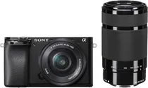 Câmera Sony A6100 (ILCE-6100) Kit 16-50MM F3.5-5.6 Oss II + 55-210MM F4.5-6.3 Oss