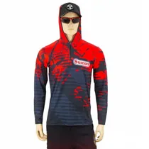 Sumax Pesca Vestuario Camiseta de Pesca BSW2401-XL UV50+ Poliester BSW2401 Rojo / Negro