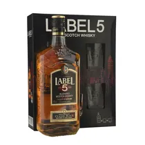 Whisky Label 5 com Copo 1L
