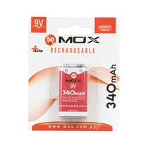 Pilha Mox MO9V34 - 9V - 340MAH - Recarregável