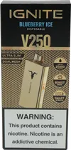 Vape Descartável Ignite V250 Blueberry Ice 25000 Puffs Gold