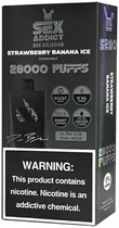 Vape Descartável Sex Addict BY Dan Bilzerian S280 Strawberry Banana Ice 28000 Puffs