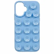 Capa de Silicone com Ventosa para iPhone 17 - Azul Claro