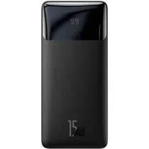 Carregador Portátil Baseus Bipow LCD 15 W 10.000 Mah 2 X USB-A + USB-C + Micro USB - Preto (PPBD050001)