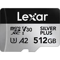 Cartão Micro SD Lexar Profissional Silver Plus 205-150 MB/s C10 512 GB (LMSSIPL512G-Bnang)