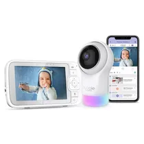 Babá Eletrônica Hubble Connected Nursery PAL Glow + Wifi 2.4GHZ / Tela 5" / 2V - Branco