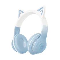 Fone de Ouvido Bluetooth Xo BE38 com Tiara de Gatinho - Azul