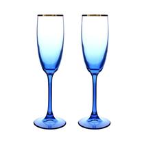 Set de Copas para Champan Pasabahce Marble 44688 175ML Azul 2 Piezas