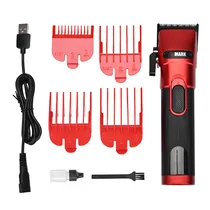 Maquina de Cortar Cabelo Wmark NG-121 Profissional Sem Fio / 6500-7000 RPM / 2000MAH / Recarregável - Vermelho