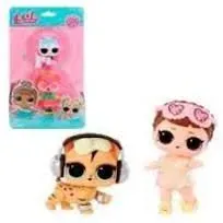 Mga Muñeca Lol Surprise Pack X 2: Tot + Pet (Sleeping B.B. + Funky Kat) Plastico 3+ Años Multicolor