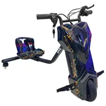 Triciclo Eletrico Hye TR02 / Bluetooth / Speaker / LED / 8.5" - Blue Red Lightning