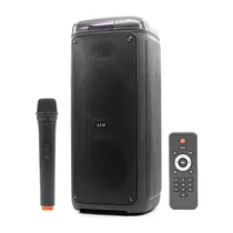 Caixa de Som Portátil Luo LU-3503 35W 2X8" com Microfone, Controle Remoto, Hifi, TWS Link+, USB - Preto