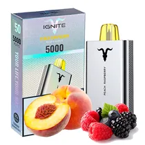 Vape Descartável Ignite V50 5000 Puffs com 5% Nicotina - Peach Raspberry