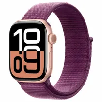Apple Watch Series 10 42MM MWWK3LW/A / Rose Gold Alumínio / Pulseira Sport Loop Plum