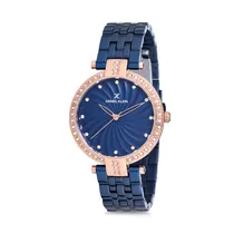 Relógio Analógico Feminino Daniel Klein Premium DK12183-6 - Azul e Rosa Ouro