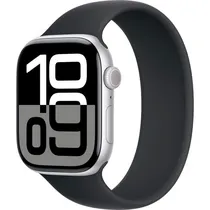 Apple Watch Series 10 MWWQ3LW/A - Bluetooth - Wi-Fi - 42MM - M/L - GPS - Silver Aluminum/Black Sport
