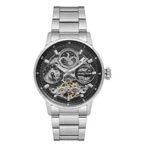 Relogio Analógico Masculino Daniel Klein DK.1.14043-2 Skeleton / Pulseira de Aço Inoxidável - Prata/Preto