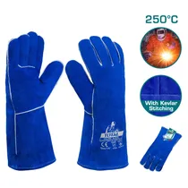Luvas de Soldador Total TSP15014 14" Couro Azul