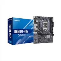 MB Asrock LGA1700 B660M-HDV / DDR4 / HDMI / VGA / DP / USB-C / Lan / Som (Caixa Feia)