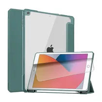 Capa para Tablet / iPad 10.2 4LIFE com Compartimento para Pencil - Transparente/Verde Oscuro