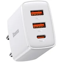 Carregador Baseus Compact 30 W 2 X USB-A + USB-C - Branco (CCXJ-E02)