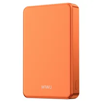 Carregador Portátil Magnético Ultrafino Wiwu P15-1 de 10000 Mah - Laranja