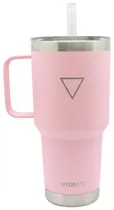 Copo com Canudo Térmico Hydrate Rosa Pastel 887ML