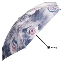 Sombrinha Guarda-Chuva Floral Marrom 18CM Fechado 90CM Circuferencia