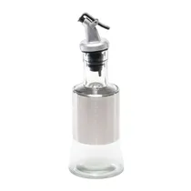 Galheteiro Porta Azeite e Vinagre de Vidro Premium e Aço Inox com Dosador.