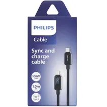 Cabo Philips DLC5011CB/70 USB-C | USB-C - Black (1 Metro)