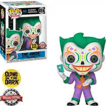 Funko Pop Heroes Dia de Los DC The Joker Glows *Ex* 414