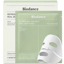 Máscara Facial Biodance Refreshing Sea Kelp Real Deep Mask - 4 Unidades