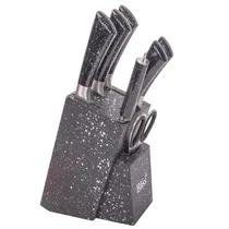 Facas para Cozinha Elegance Suporte Cepo 7 Peças Bass.