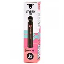 Vape Descartável The Black Sheep Plus Peach Ice 2.4 ML Ate 600 Puffs - Preto/Rosa