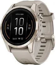 Relógio GPS Garmin Epix Pro (GEN2) Sapphire Edition 42MM 010-02802-10 Soft Gold/Light Sand
