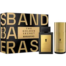 Kit Perfume Antonio Banderas The Golden Secret Men Edt 100ML + Spray Corporal 150ML - 2 Peças
