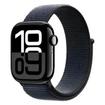 Apple Watch Series 10 MWWR3HN/A Caixa Aluminio 46MM Preto Brilhante - Loop Esportiva Preto s/M  Apple Watch...