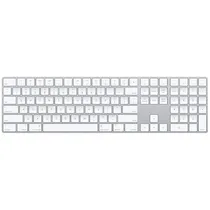 Teclado Sem Fio Apple Magic Keyboard With Numeric Keypad A1843 MXCJ3LL Inglês com Bluetooth - Branco/Prata