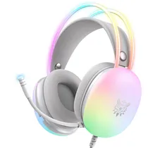 Fone de Ouvido Onikuma Gaming X25 3.5/Mic - RGB Branco